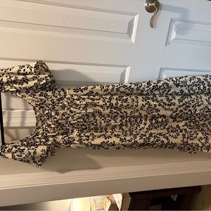 Black and Cream Floral Dress NWOT